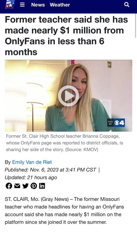 Former St. Clair High School teacher said she has。